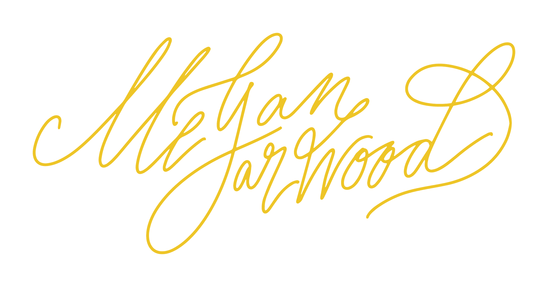 Megan Garwood in intricate script font